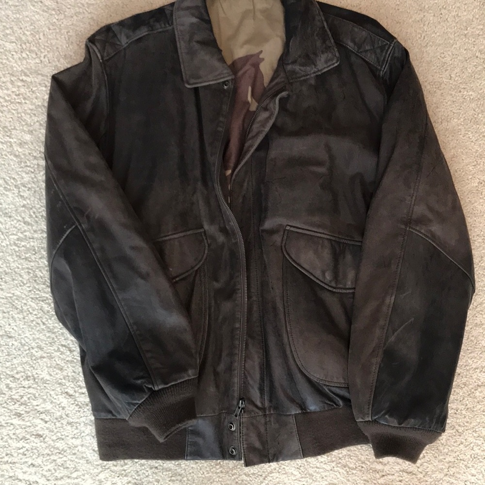 Leather coat